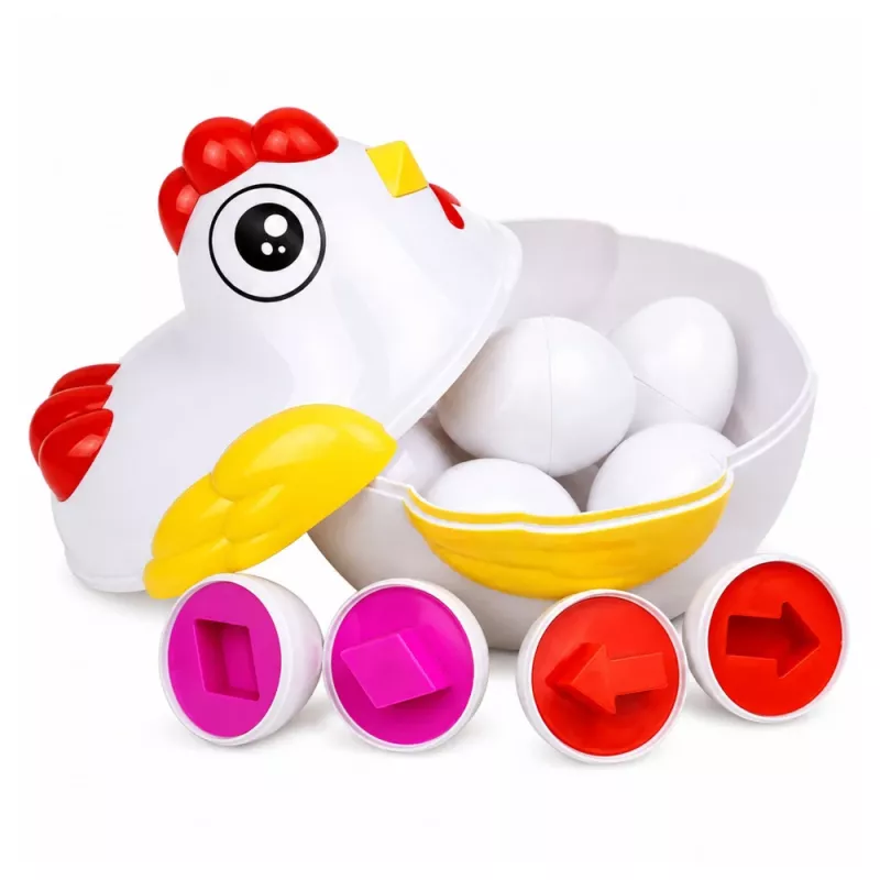LEAN TOYS giocattolo educativo gallina 12 uova selezionatore impara forme e colori set
