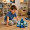 LEAN TOYS mattoncini magnetici castello principessa dei ghiacci blu 47 pezzi