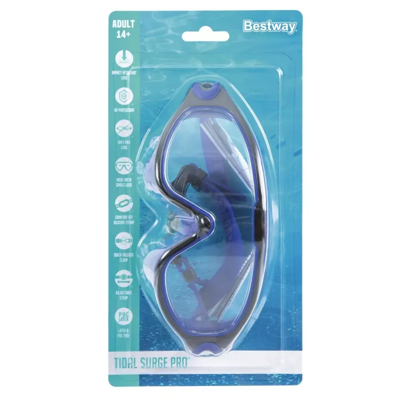 Bestway 21194 Occhialini da nuoto regolabili nero e blu