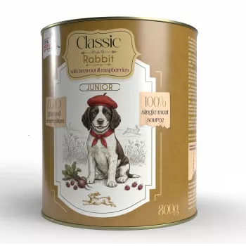 Syta Micha Cibo umido per cuccioli con coniglio, barbabietola rossa e lampone – scatoletta da 800g