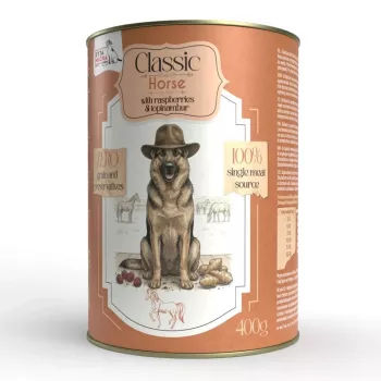SYTA MICHA Classic Mono cavallo con lamponi e topinambur - cibo umido per cani - 400g