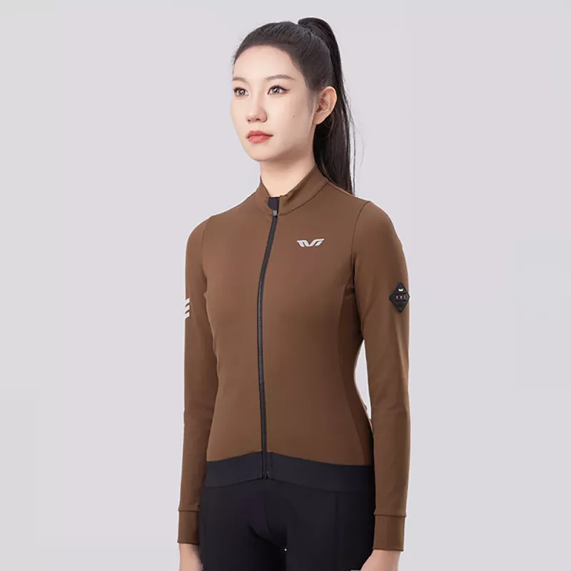 ROCKBROS Maglia termica da ciclismo da donna YDWT006 marrone taglia L