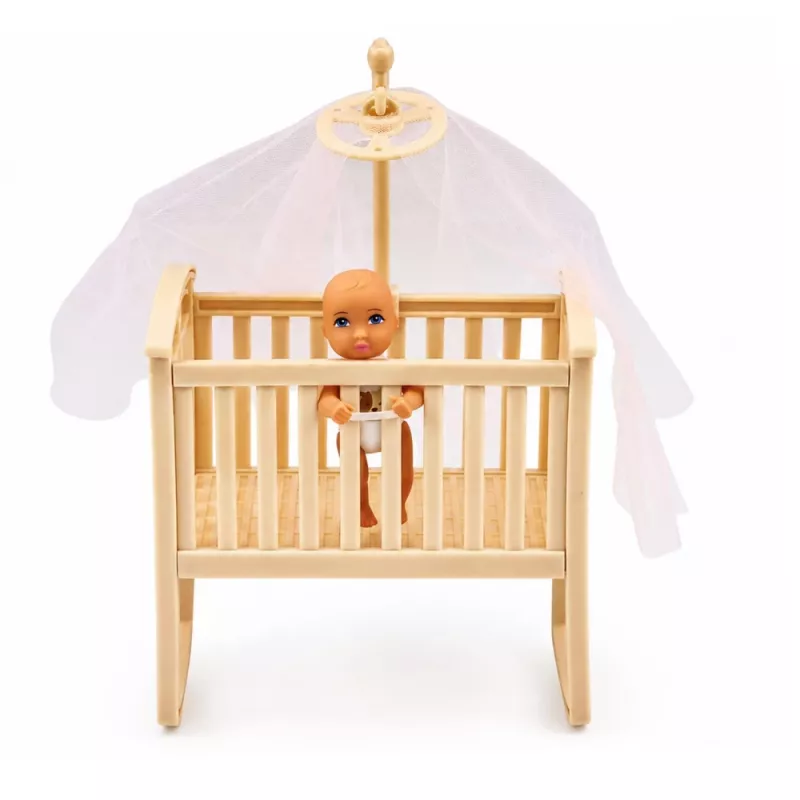 LEAN TOYS Anlily Set bambole mamma e gemelli con accessori