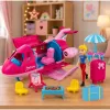 LEAN TOYS Aereo pieghevole per bambole set da viaggio accessori bambola rosa 9 pezzi