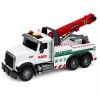 LEAN TOYS Veicolo da cantiere con gru regolabile, luci e suoni, bianco 1:14