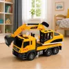LEAN TOYS Escavatore RC 1:14 con benna mobile, luci e suono - giallo