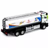 LEAN TOYS Autocisterna in metallo con frizione, luci e suoni, blu e bianco, scala 1:40