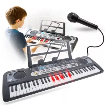 MQ 6119L Tastiera elettronica portatile 61 tasti con display LED, 128 timbri, 128 ritmi, funzioni di registrazione e didattica, nero