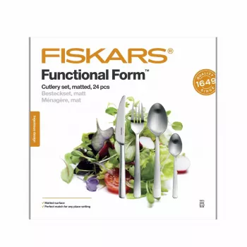 Fiskars Functional Form Set posate 24 pezzi in acciaio inox opaco