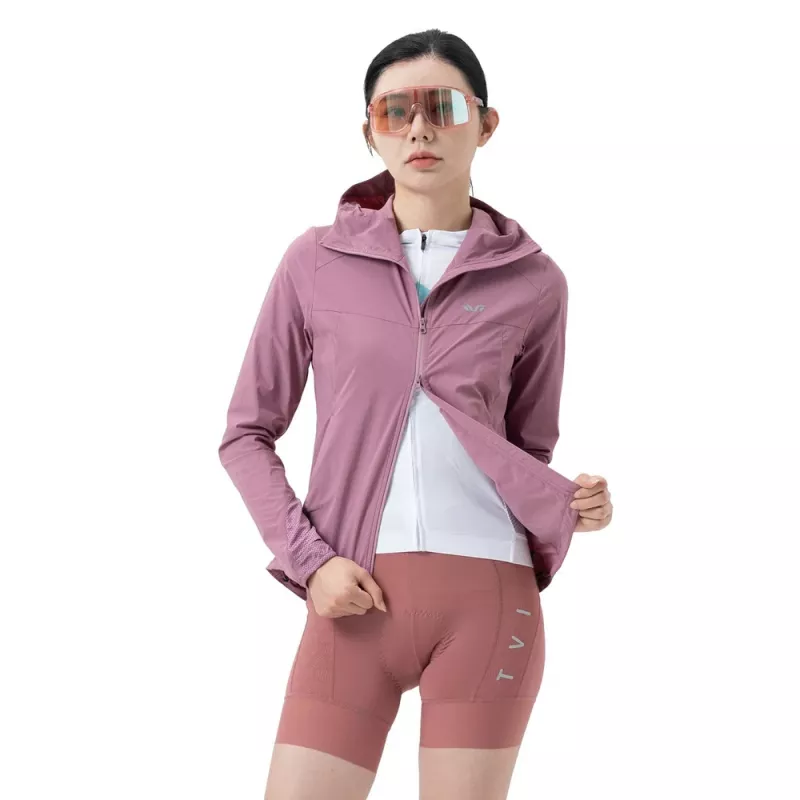 ROCKBROS giacca da ciclismo donna YPW079 TVI con cappuccio rosa taglia S
