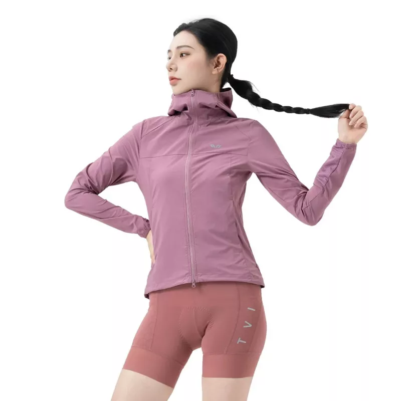 ROCKBROS giacca da ciclismo donna YPW079 TVI con cappuccio rosa taglia S