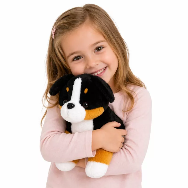 LEAN TOYS Peluche cane morbido da coccolare Bernese Sennenhund 30x30 cm