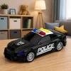 LEAN TOYS Auto della polizia con luce e suono, nera, scala 1:32