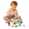 LEAN TOYS Giocattolo educativo Montessori in legno incastro su ruote forme e numeri