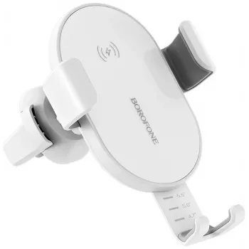 Borofone Q5 supporto auto per smartphone con ricarica, bianco (FO-BQ5-W)