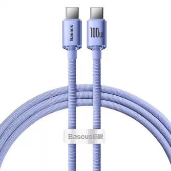 Baseus USB-C a USB-C Crystal Shine cavo ricarica rapida e dati 100W PD, 1,2 m, viola