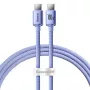 Baseus USB-C a USB-C Crystal Shine cavo ricarica rapida e dati 100W PD, 1,2 m, viola