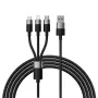 Baseus StarSpeed cavo multi-ricarica USB 3-in-1 USB-C + Micro USB + Lightning 3.5A 1,2m nero