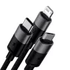 Baseus StarSpeed cavo multi-ricarica USB 3-in-1 USB-C + Micro USB + Lightning 3.5A 1,2m nero