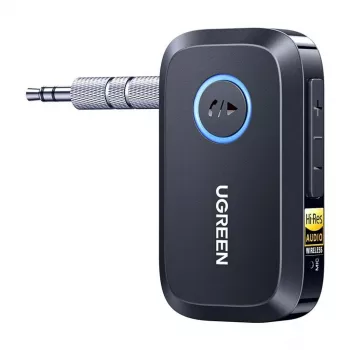UGREEN trasmettitore ricevitore adattatore audio Bluetooth 5.3 con LDAC, aptX HD, aptX Low Latency, 3,5 mm AUX/RCA/Ottico, USB-C, multipoint, per TV PC home theater stereo auto audio (nero)