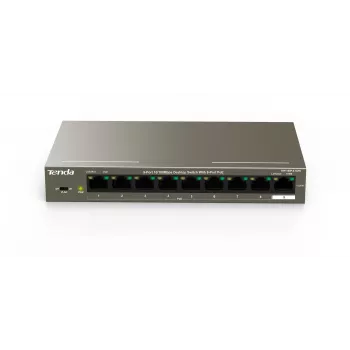 Tenda TEF1109P-8-102W switch desktop PoE a 9 porte con 8 porte PoE+, budget 102W, 10/100 Mbps