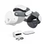 BOBOVR M3 Pro+ cinturino per testa con batteria da 6500 mAh e stazione di ricarica per Meta Quest 3/3S - bianco