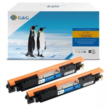 G&G cartuccia toner sostitutiva HP 126A/ CE310AD Canon 729BK 2 pezzi