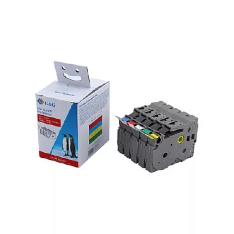 G&G BB-B-G-TZE-MP5 set di nastri per etichette per Brother P-touch serie TZe (confezione da 5, colori misti)