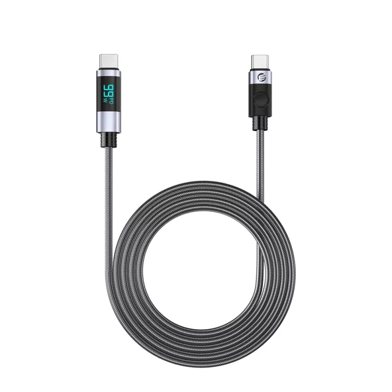 ORICO LDC2C Cavo USB-C a USB-C PD 100W con display LED di potenza, 480 Mbps, 3 m, Nero