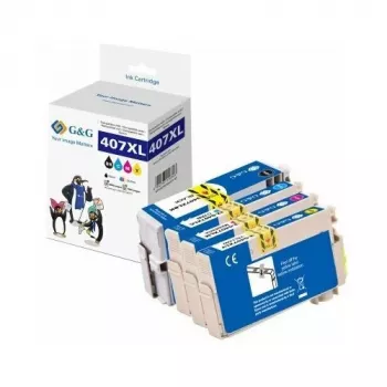 G&G Cartucce d'inchiostro compatibili alta resa confezione da 4 per Epson 407XL (Nero, Ciano, Magenta, Giallo)