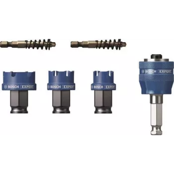 Bosch 2608901963 Progressor per legno e metallo Set 7 pezzi di seghe a tazza con adattatore Power Change Plus e punta centratrice HSS-G