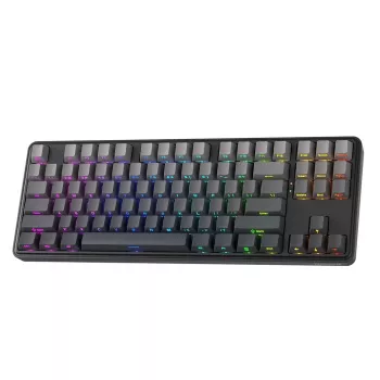 Redragon StarBlade K707SP-RGB-PRO Tastiera meccanica da gaming, switch rossi, RGB per tasto, formato completo, USB con filo, poggiapolsi rimovibile, Nero