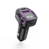 XO BCC12 trasmettitore FM Bluetooth 5.0 con doppia ricarica USB, vivavoce, display LED, lettore MP3 USB/schede TF, monitor tensione batteria auto per veicoli 12V/24V