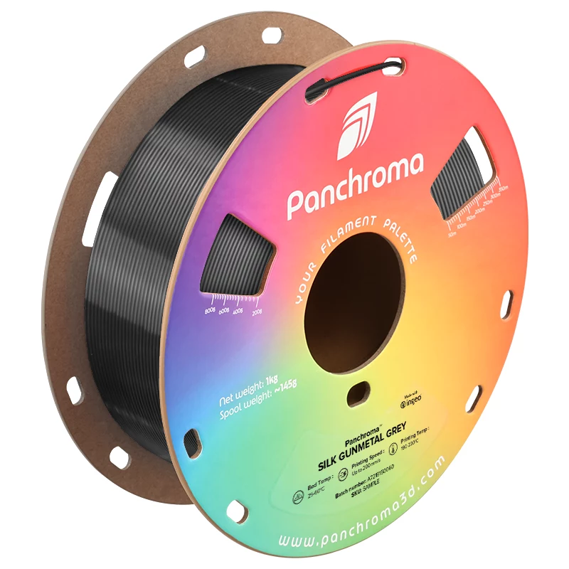 Polymaker Panchroma PLA Silk Filamento per stampante 3D, 1,75 mm, 1 kg, Gunmetal Grey