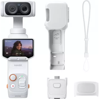 Insta360 Luna Ultra Standard Bundle Fotocamera gimbal tascabile, Stellar White (LUNA02)