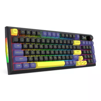 Redragon K725LBY-RGB-PRO Glintstone tastiera meccanica da gaming wireless 75% (tri-mode, Red Switches hot-swappable)