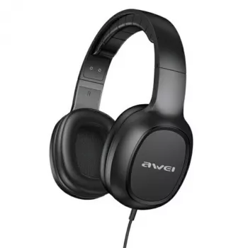 Cuffie gaming over-ear AWEI GM-6 con microfono, jack 3,5 mm con filo, driver 40 mm, nero