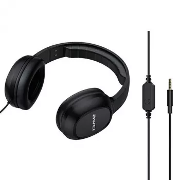 Cuffie gaming over-ear AWEI GM-6 con microfono, jack 3,5 mm con filo, driver 40 mm, nero
