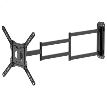 Brateck LPA84-445XL supporto a parete full-motion per TV/monitor per schermi da 37-80 pollici, capacità 50kg, VESA fino a 600x400, doppio braccio orientabile, nero opaco
