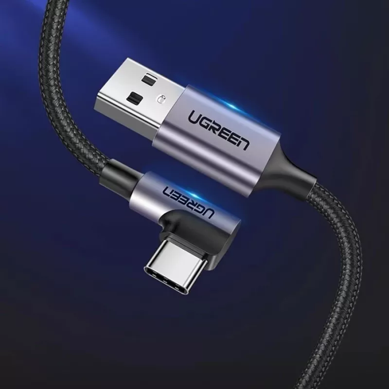 UGREEN US284 cavo USB-A su USB-C ad angolo, 3A, 3m, nero