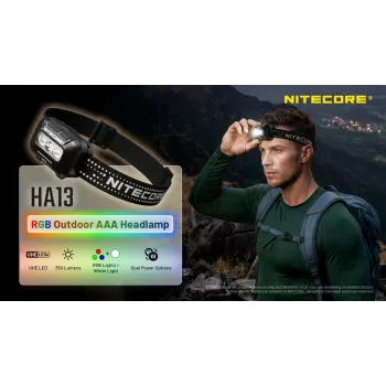 NITECORE HA13 (2026) torcia frontale RGB 350lm
