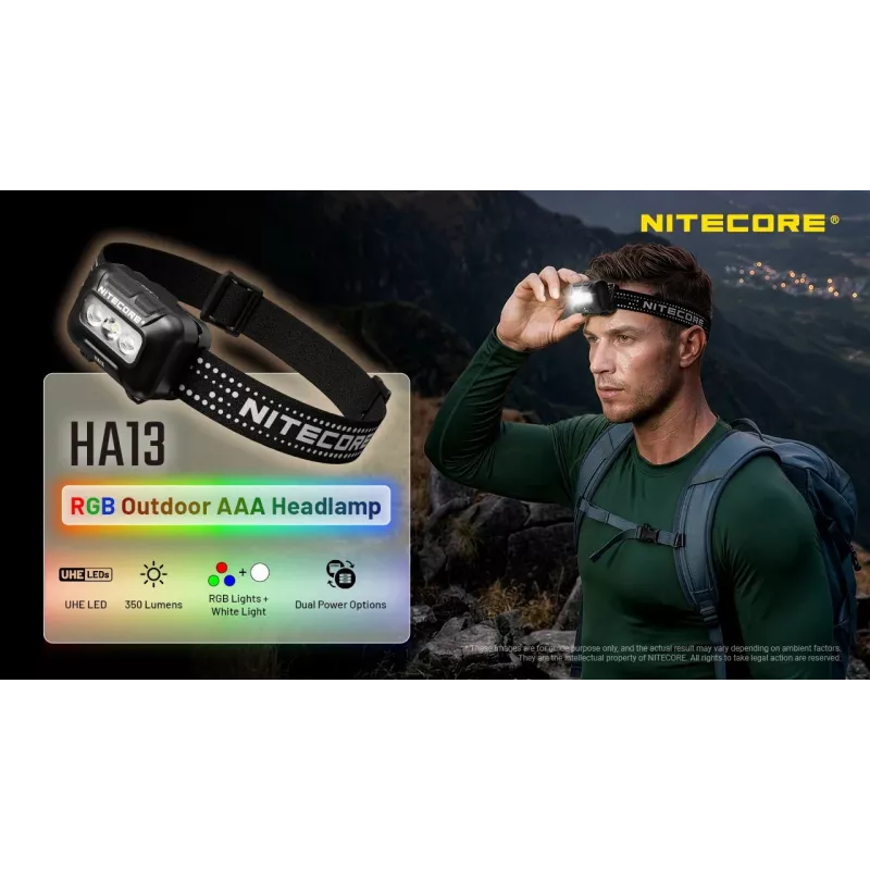 NITECORE HA13 (2026) torcia frontale RGB 350lm