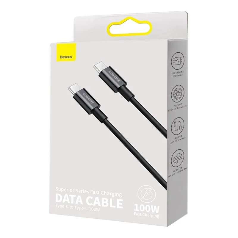 Baseus CATYS-C01 cavo di ricarica rapida USB-C su USB-C 100W PD 2m nero