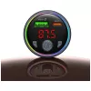USAMS CC328 Caricabatterie da auto con trasmettitore FM Bluetooth 30W con USB-C PD e USB-A QC3.0, vivavoce, display LED, nero