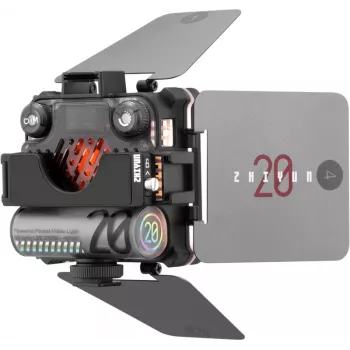 Set luce video LED bi-color Zhiyun M20 Combo 20W con RGB, mini treppiede, diffusore, griglia, bandiere