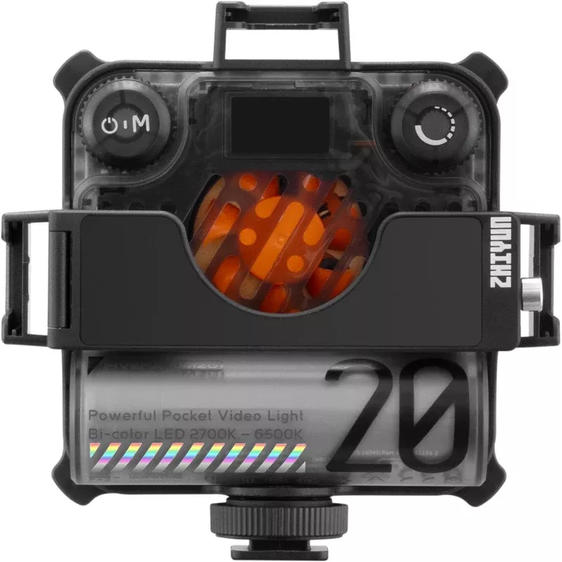 Set luce video LED bi-color Zhiyun M20 Combo 20W con RGB, mini treppiede, diffusore, griglia, bandiere