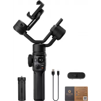 Stabilizzatore gimbal per smartphone Zhiyun C030124ABR1 a 3 assi con luce di riempimento integrata, Bluetooth 5.0, batteria 2600 mAh, fino a 25 h di autonomia, supporta smartphone da 50-90 mm, nero