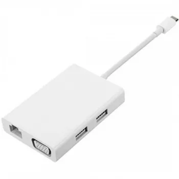 Adattatore multiplo Xiaomi Mi da USB-C a VGA e Gigabit Ethernet (bianco/argento)