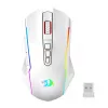 Redragon M914W-RGB NIX Mouse gaming wireless, 5000 DPI, Bianco