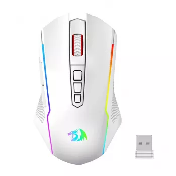 Redragon M914W-RGB NIX Mouse gaming wireless, 5000 DPI, Bianco